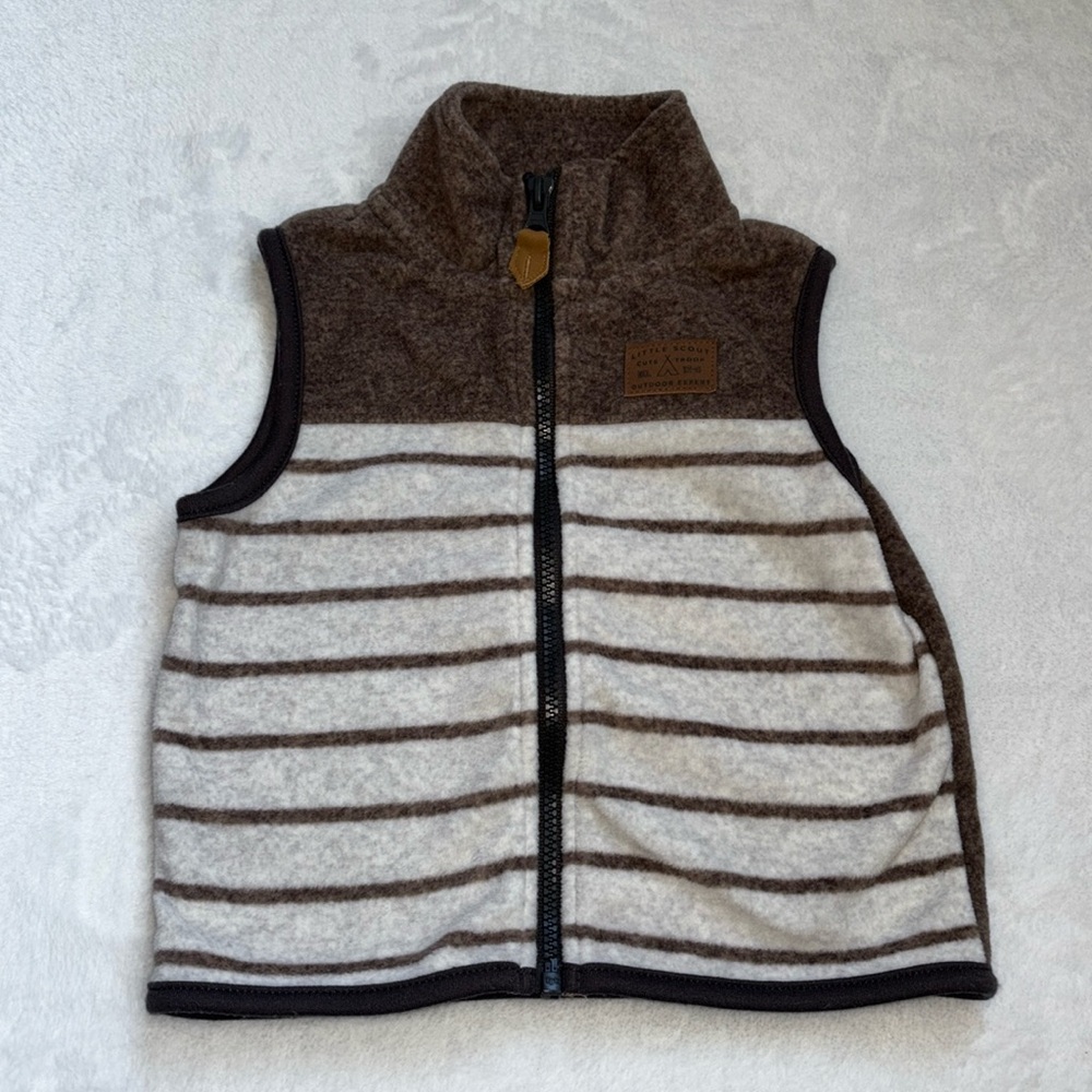 carters fleece zip up vest 6 months baby boy clothing